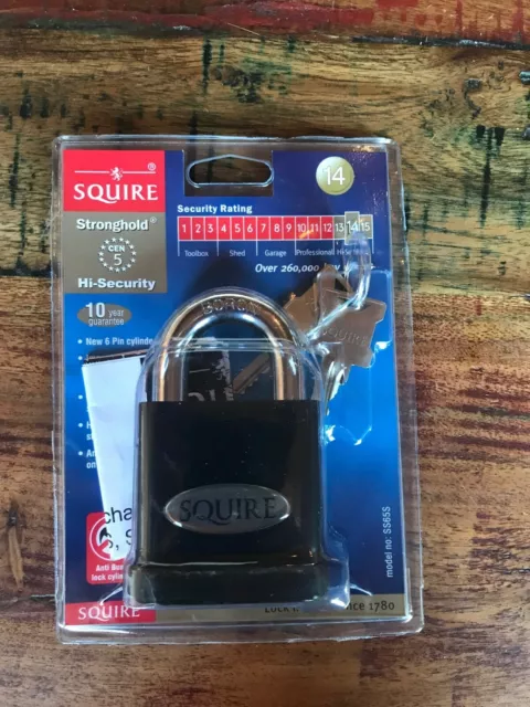 SQUIRE  Model: SS65s   65mm   SOLID STEEL PADLOCK 