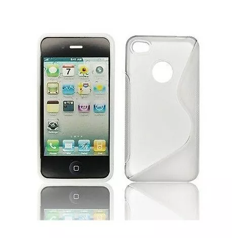 Housse Silicone Coque Etui Protection ★★ IPHONE 4 et 4S ★★ Blanc Design