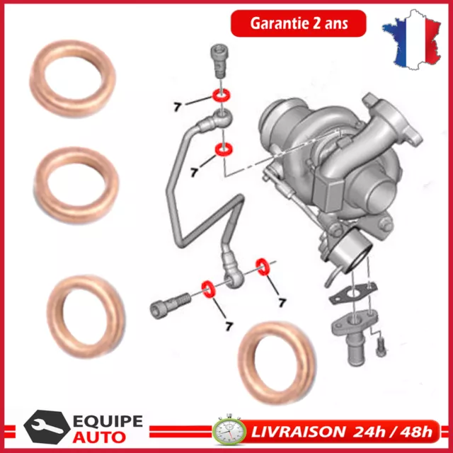 Joints de Vis banjos de tuyau alimentation huile turbo 1,6 hdi 015708 0157.08