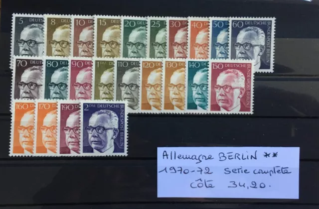 Timbres Allemagne BERLIN Série complète 1970-72 NEUF ** MNH