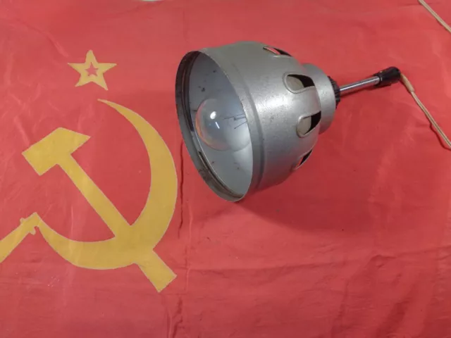 C40 Vintage Silver Metal Photography Studio Lamp CCCP Russian Soviet USSR