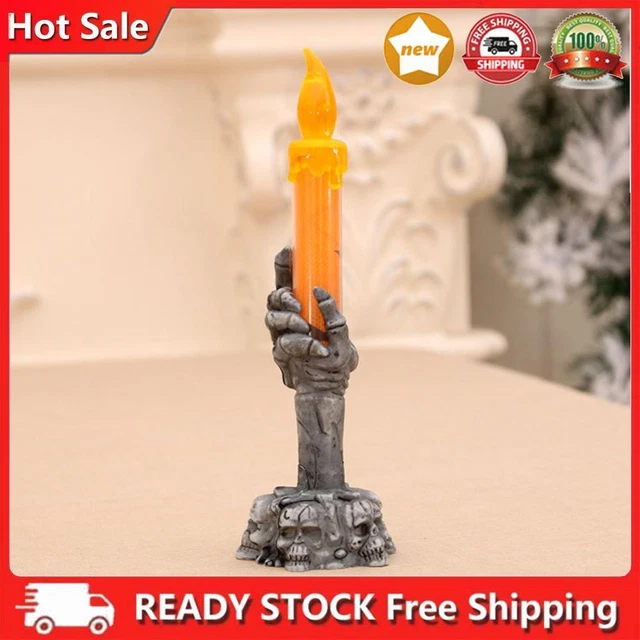 Scary Skeleton Ghost Holding Candles Flameless Party LED Lights for Kids Adults