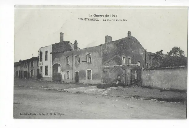 54 Chanteheux La Mairie Incendiee War 1914