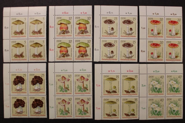 DDR, MiNr. 1933-1940, Viererblöcke, Ecken links oben, postfrisch / MNH - 661102