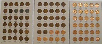 Complete set 1941- 1974 PDS Lincoln Wheat & Memorial Penny Cent Set US 90 coins