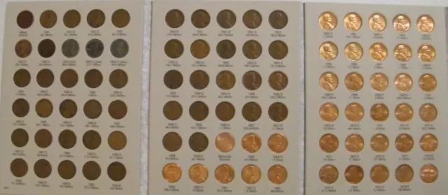 Complete set 1941- 1974 PDS Lincoln Wheat & Memorial Penny Cent Set 90 coins H