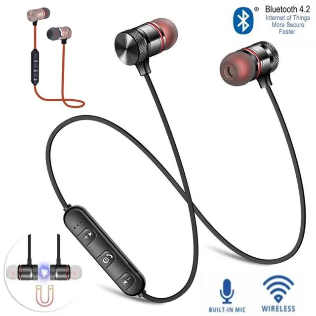 Bluetooth Wireless Earphones Cordless Magnetic Earbuds In-Ear Headphones Headset
