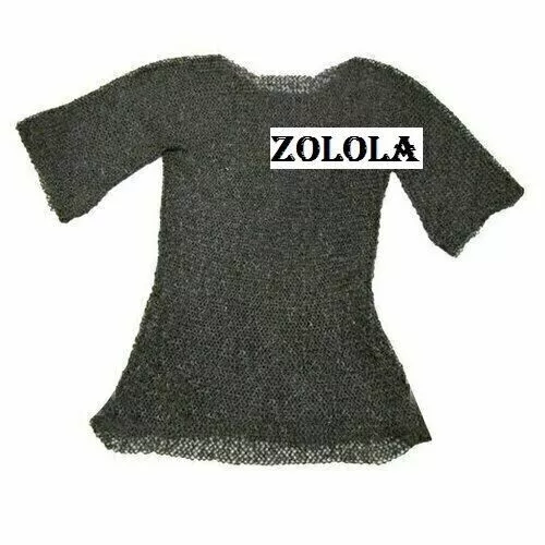 Camisa de cota de malla de acero dulce con anillos remachados planos de...