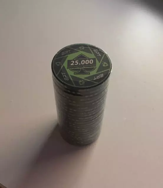 BLISTER da 25 Fiches - Poker chips ceramica replica NEW Graphic EPT Valore 25000