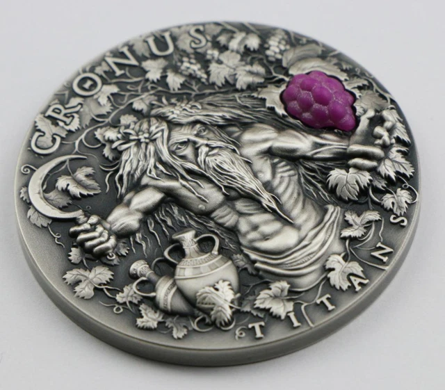 2018 Niue $2 CRONUS Greek Titans Antique Finish 2oz Silver Coin 2