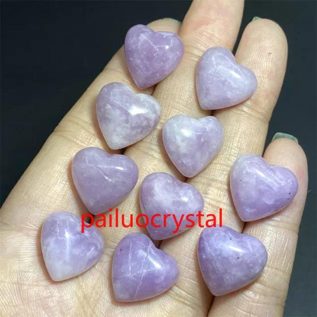 10pc Natural lepidolite Purple mica Mini Heart Skull Quartz Crystal Pendant Gem