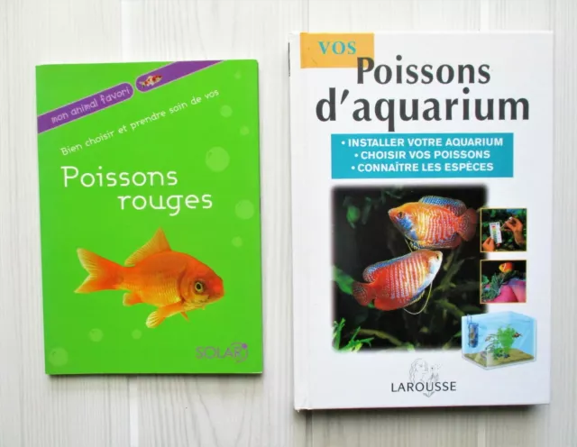 lot de 2 livres POISSONS D'AQUARIUM larousse et POISSONS ROUGES solar