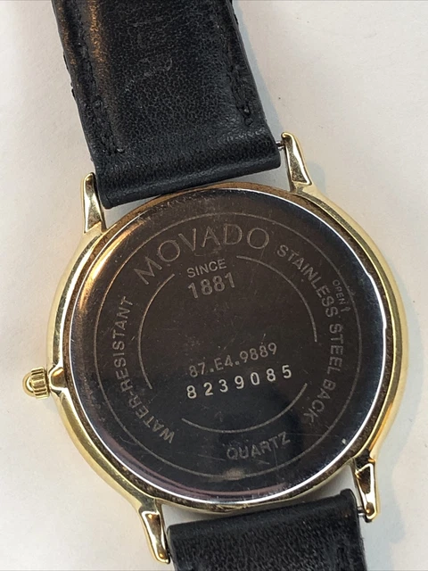 Movado Swiss Museum Classic Black Men's Watch 87 E4 9889 New Battery 6