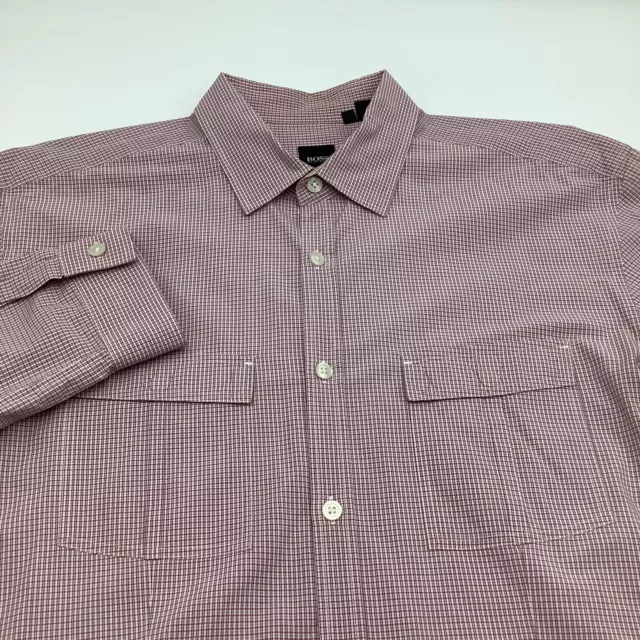 Hugo Boss Mens Slim Fit Long Sleeve Button Up Shirt Size XL