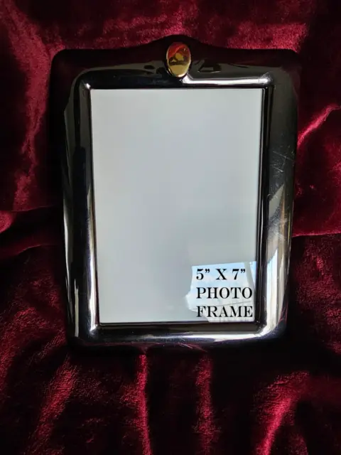 Vintage 90s Silver Picture Frame - Holds 5"x7" Photo