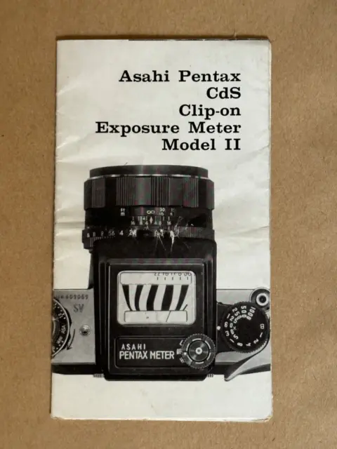 Asahi Pentax, Clip on Meter, Model II, Operating Instructions