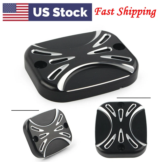 CNC Front Brake Reservoir Master Cylinder Cover For Harley Road King Softail US