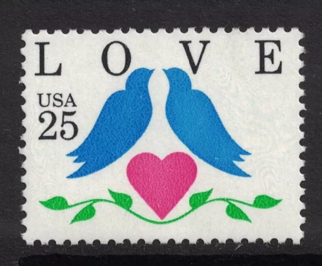 Scott 2440- Love, Birds and Heart- MNH 25c 1990- unused mint stamp