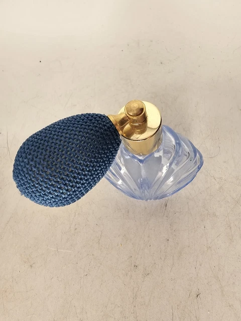 Vintage Light blue glass perfume bottle With Atomizer
