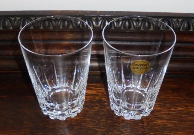 Vintage Pair of Cristal d'Arques Lowball Glasses - Lead Crystal Made In France