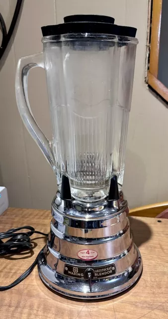 Vintage MCM Waring Blender 2 Speed Model MR-1 Beehive Base Pyrex Glass WORKS!