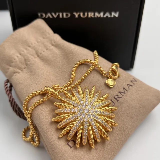 david yurman Yellow Starburst Pendant with Pavé Diamonds Necklace
