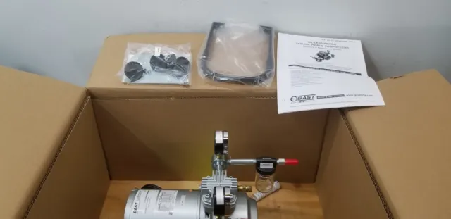 Gast 1HAB-25B-M100X Oil-Less Piston Vacuum Pump and Compressor