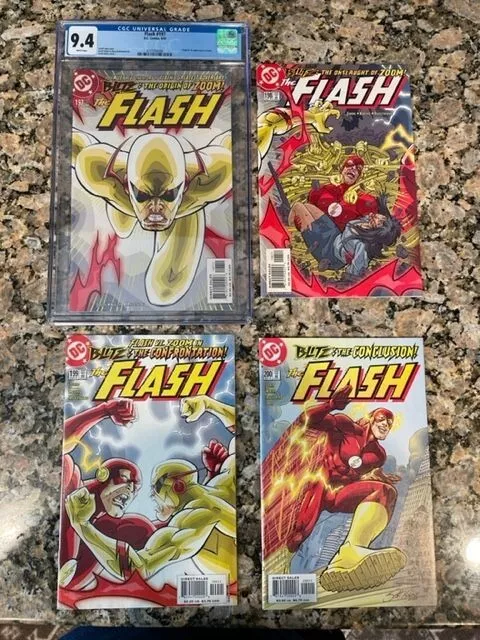Flash 197 CGC 9.4 1st appearance of Zoom AND Flash 198, 199, & 200 Raw