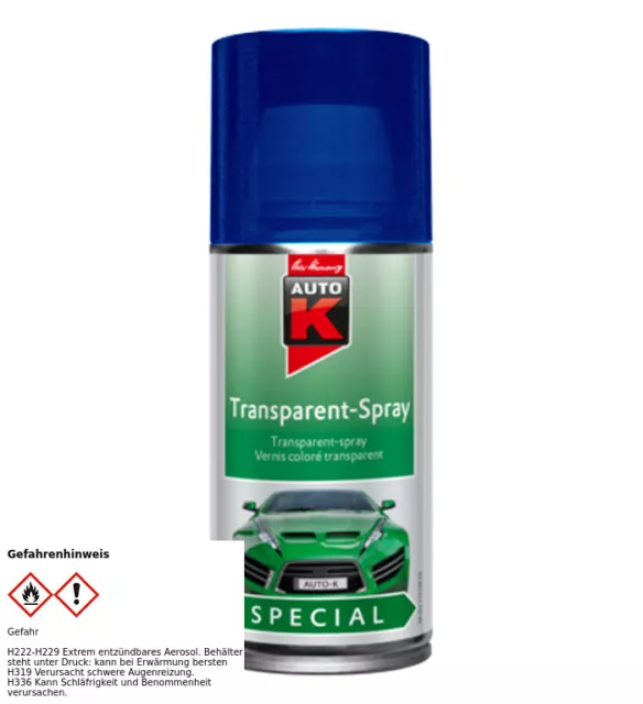 KWASNY AUTO-K TRANSPARENT-SPRAY LACKSPRAY BLAU 150 ml