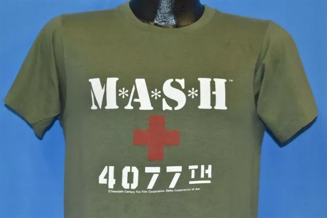 vintage 80s MASH 4077TH TV SHOW MOBILE ARMY SURGICAL HOSPITAL MILITARY t-shirt S