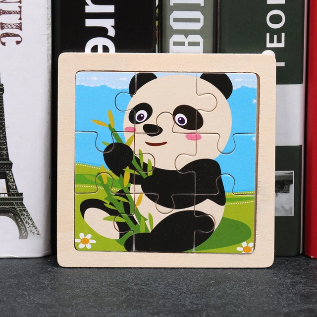 Kids Wooden Montessori Educational Animal Jigsaw Puzzle Game for Toddler Childre 3