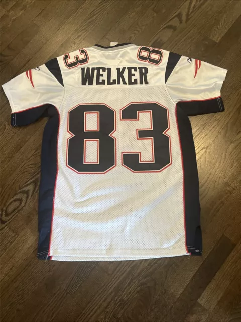 New England Patriots Wes Welker Jersey Mens Size 48 Stitched Reebok White