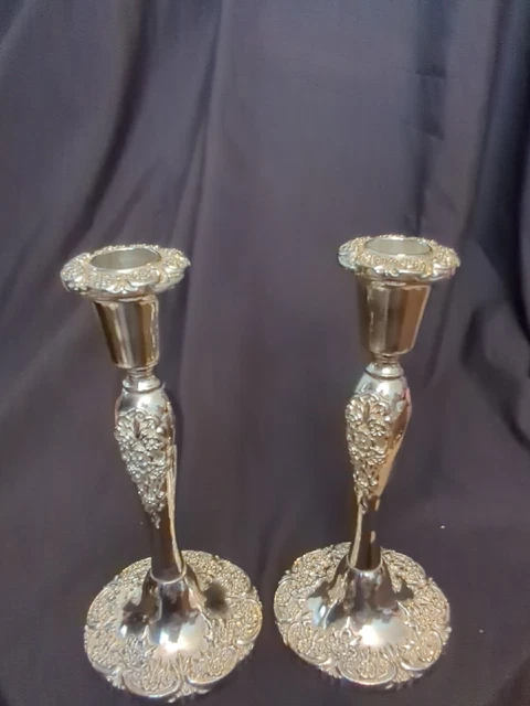 VTG Godinger Silver Co Silverplate Candle Holders Design SET OF 2