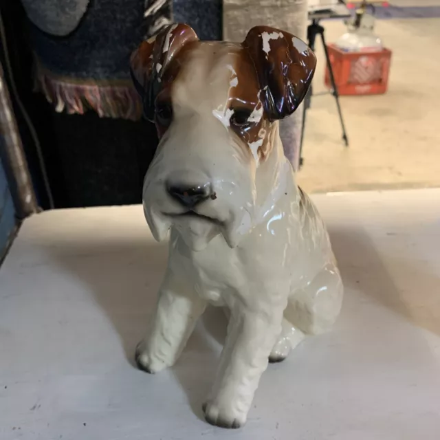 CU12 Vintage 9" Ceramic Schnauzer Scotty Dog Figurine Statue Scottish Terrier