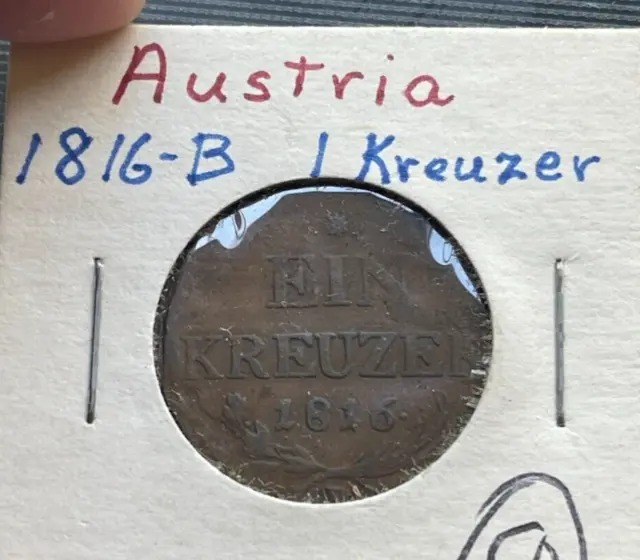 1816 B Austria 1 One Kreuzer