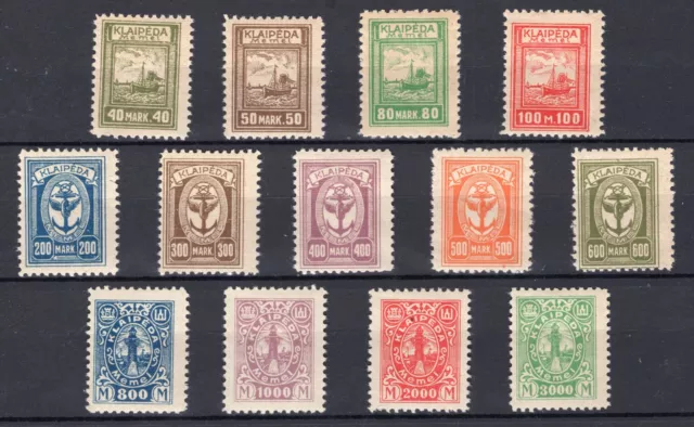 1923 Memel aus 151-163 * ungebraucht mit Falz Satz und Einzelmarken zur Auswahl