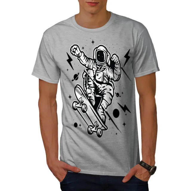 Wellcoda Space Man Mens T-shirt, Astronaut Graphic Design Printed Tee