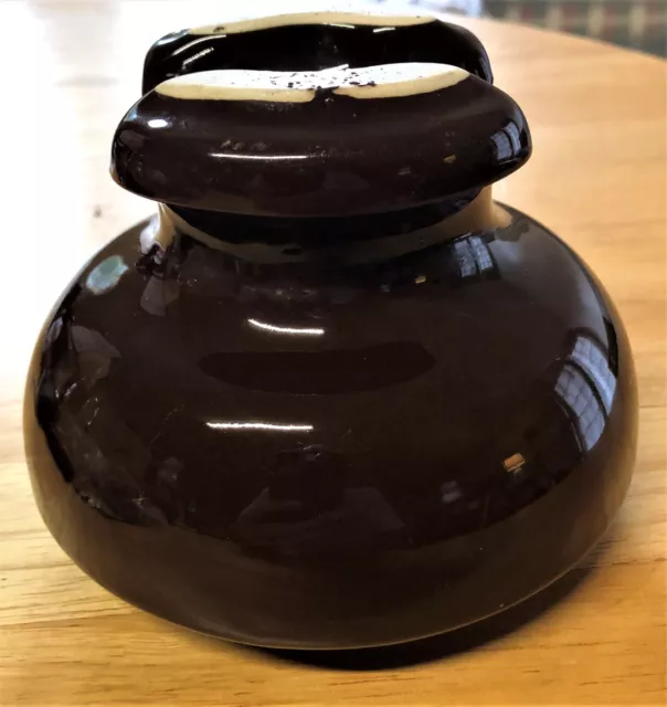 Vintage Knox Porcelain Large Round 5 1/2" Brown Insulator