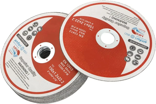 Cut off Wheels 50 Pack 6 X .045 X 7/8 Inch Metal and Stainless Steel Cutting Dis