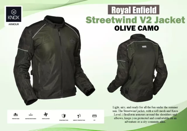 Royal Enfield "Veste Olive Camo Streetwind V2" Xl