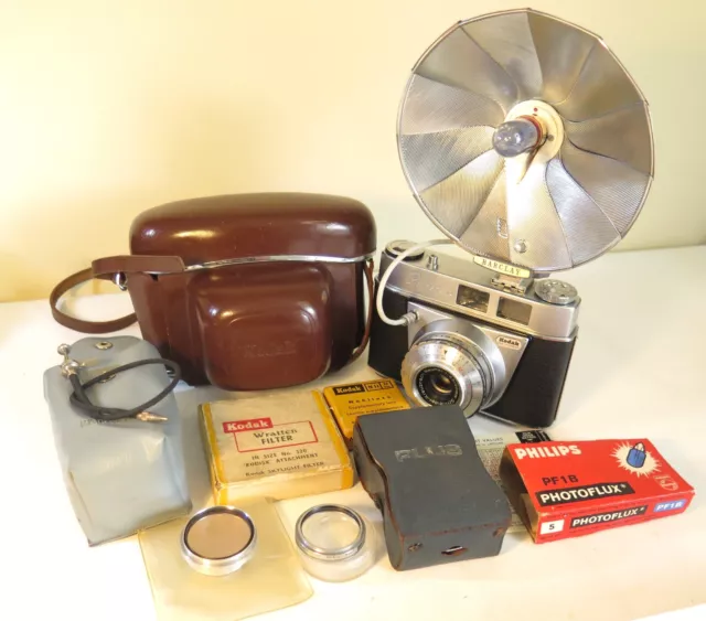 1959 Kodak Retinette 1A, Type 035 Vero, film camera and case with lots of extras