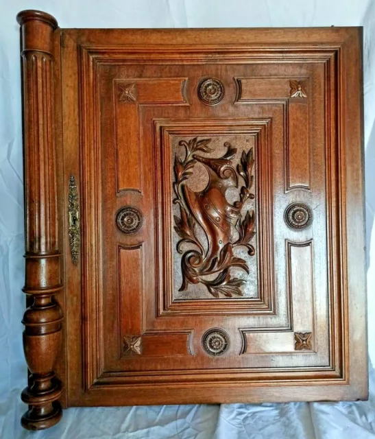 28" Large French Antique Architectural Pillar Panel Door Solid Oak Wood 2