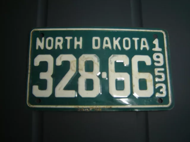 1953    NORTH DAKOTA USA  FAHRRAD BICYCLE  Nummernschild