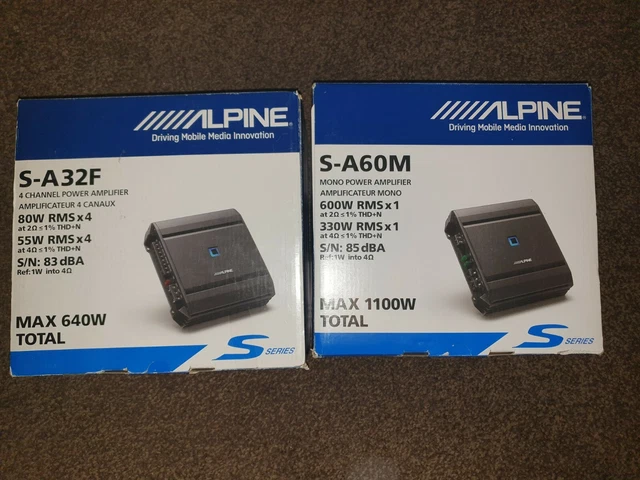 Alpine S-A32F Sシリーズ 4チャンネルデジタルアンプ Alpine S-A60M Sシリーズ クラスDモノアンプ付き Alpine S-A32F Sシリーズ 4チャンネル デジタルアンプ 80ワット RMS x