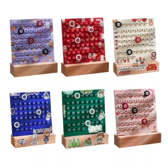 with Stickers Ring Perpetual Calendar Manual DIY Desk Calendario  Gift Set