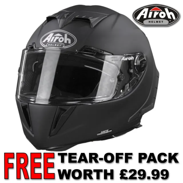 Airoh Gp550 Full Face Motorcycle Helmet Matt Black Track Race Helmet