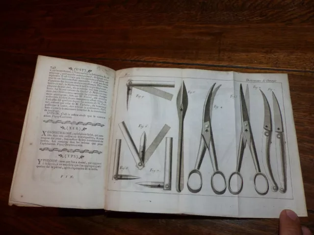 Dictionnaire portatif  Chirurgie santé  tome III gravures outils ancien 18eme