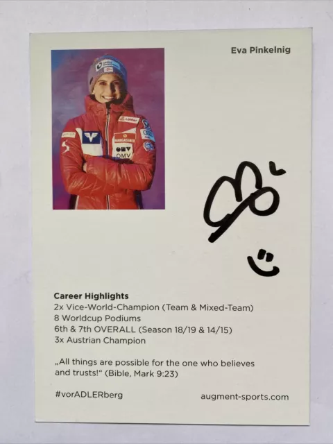 original Autogrammkarte Skispringen Eva Pinkelnig