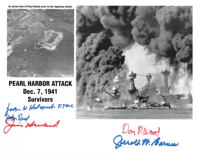 Pearl Harbor Attack Survivors 5x Signed Autograph 8 x 10 Photo PSA DNA j2f1c