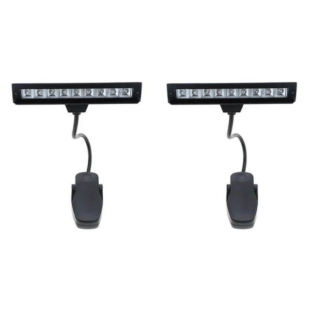 2X 9 LEDs LED Reading Lamp Reading Light Desk Clip Lamp for Piano Music Sco V8I2